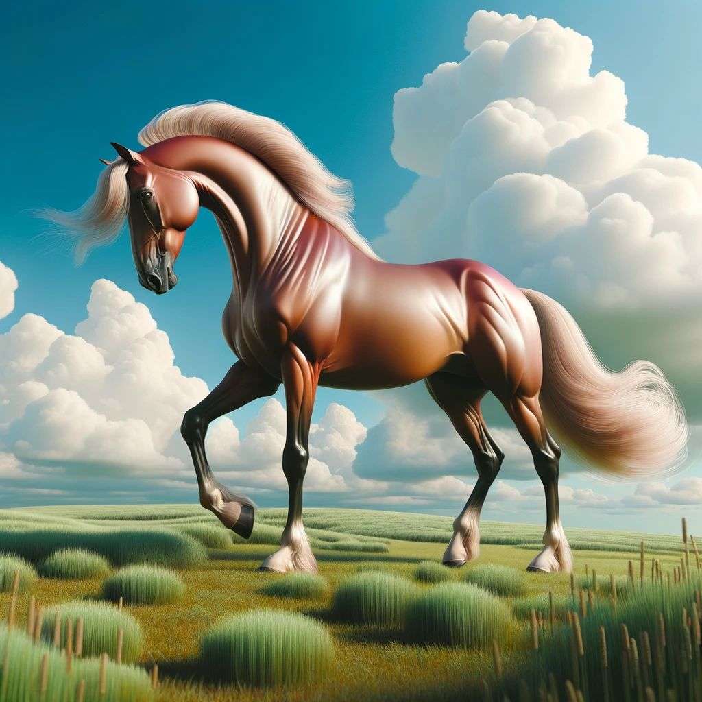 a horse, digital art, faux-3D style